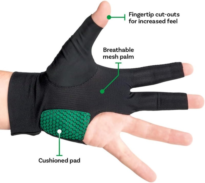 McDermott Billiard Pool Cue Glove - for Left Hand (Right-Handed Player) - Image 5